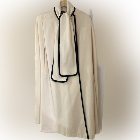 VTG Alorna Women's Wool Cape Coat O/S Neutral RARE Poncho Cocktail Party - Picture 1 of 16